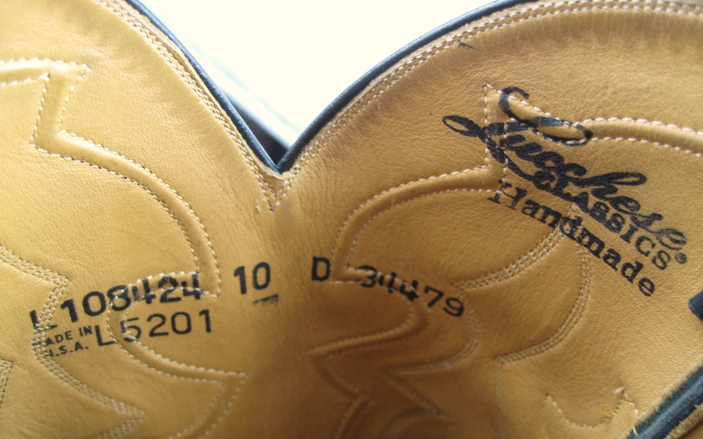 Lucchese Cowboy boots Handmade Horned Back Alligator - Black 10 D  For Sale 8