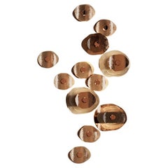Wall light 12 flowers with petals in clear glass, bronze and nickel; rose gold