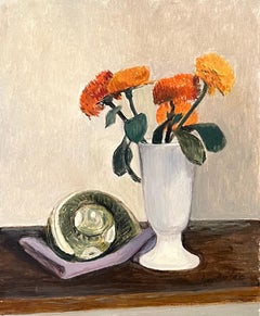 Vintage "Marigold" by Luce Brélaz - Oil on Canvas - 38x46 cm