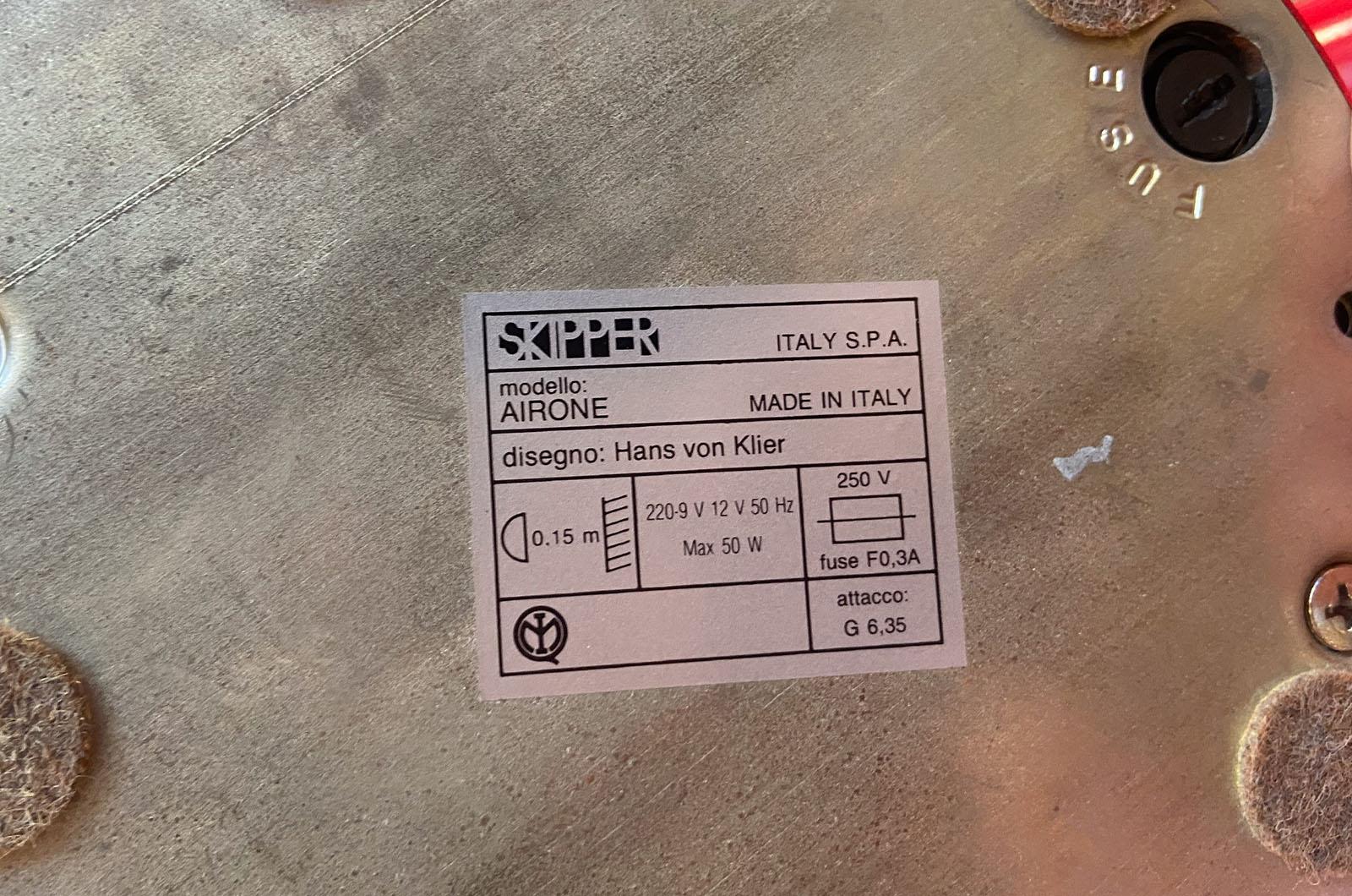 Lámpara de mesa Airon de Hans Von Klier para Skipper Italian en venta