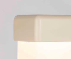 Small modern table light, marble base and pastel canopy IVORY