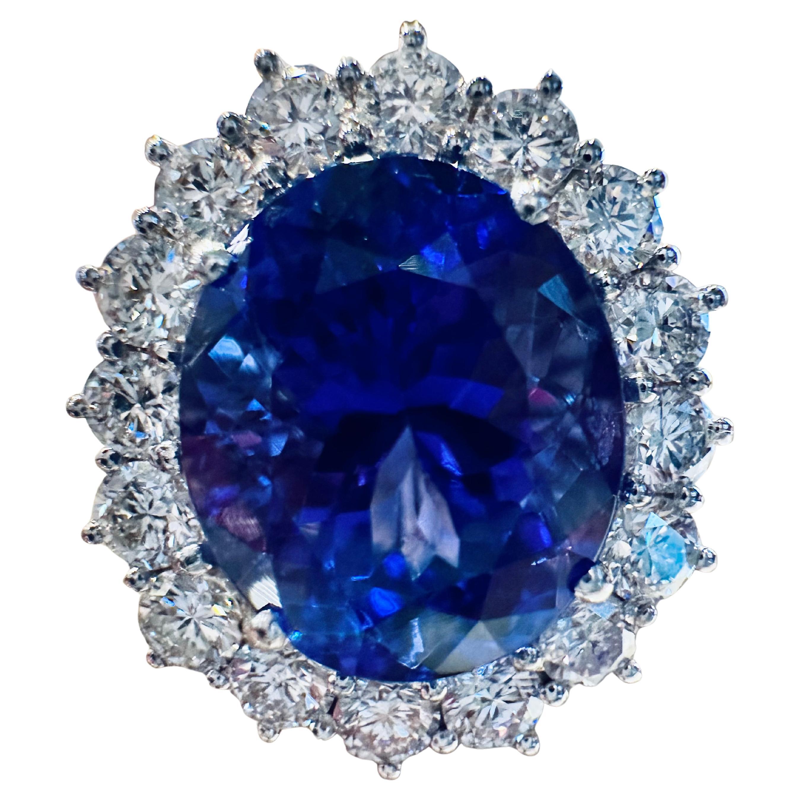 Luce d’Eternità: Orecchini Oro 18kt/750 con Diamanti ct 1.78 e Tanzaniti 11.54ct For Sale