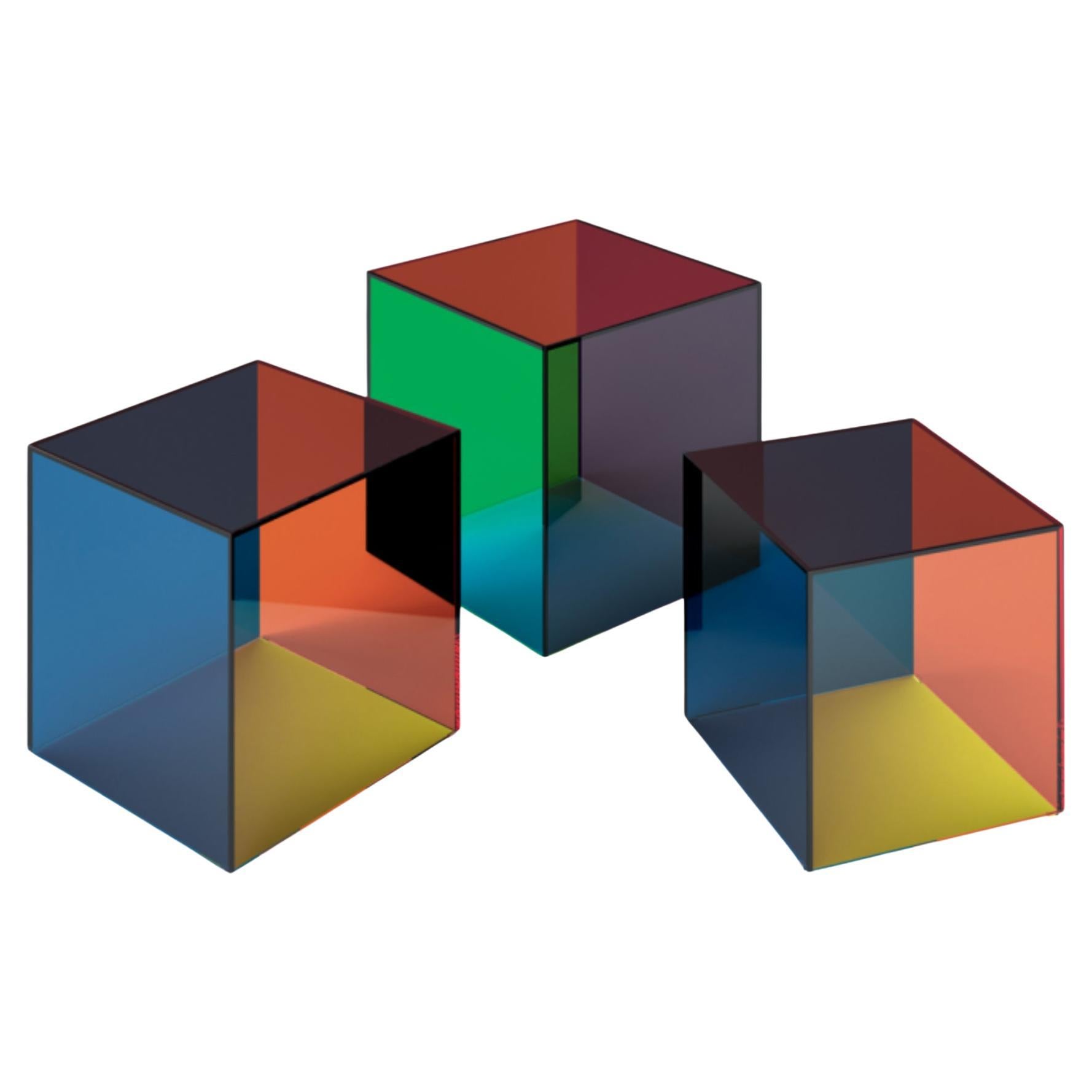 Luce Ensemble de trois tables basses en verre par Giulio Cappellini pour Cappellini