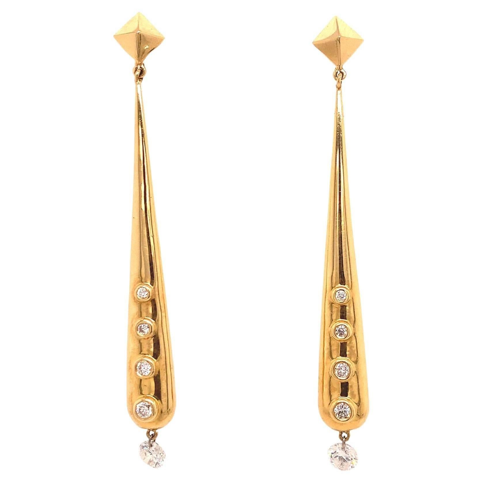 Lucea Gold and Diamond Earrings For Sale
