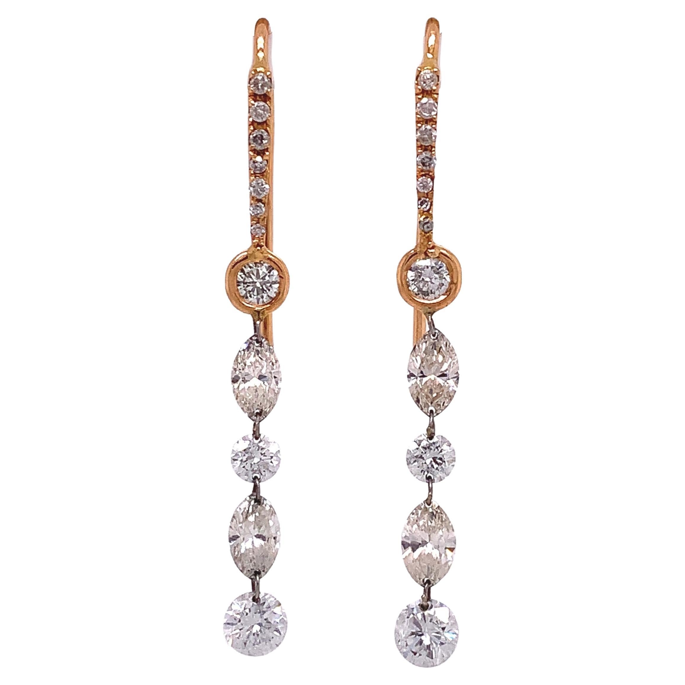 Ohrringe aus Gold und Diamanten von Lucea im Angebot