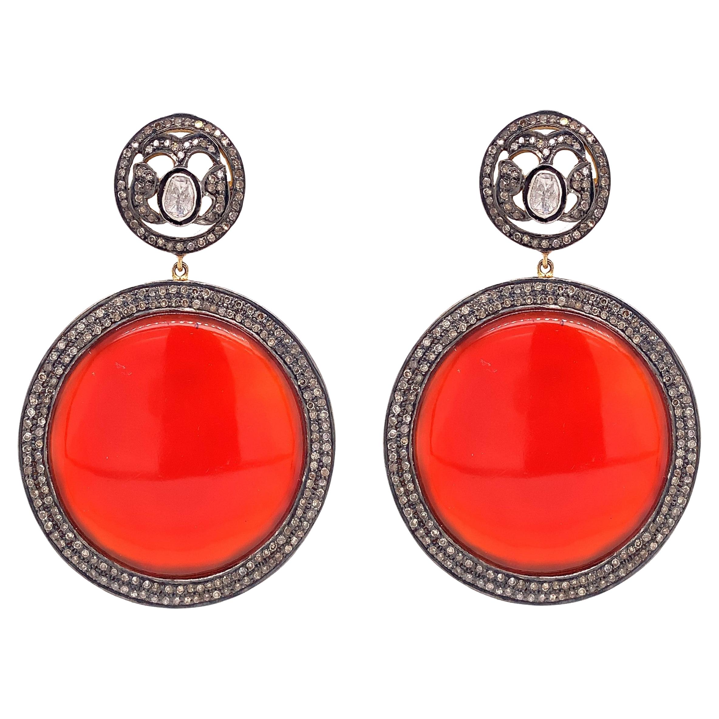 Lucea New York Agate Statement Earrings For Sale