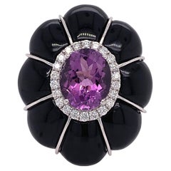 Lucea New York Amethyst, Black Onyx & Diamond Ring
