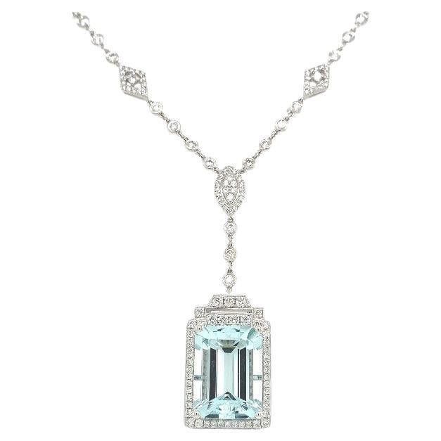 Lucea New York Aquamarine and Diamond Necklace