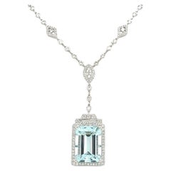 Aquamarin- und Diamant-Halskette von Lucea New York