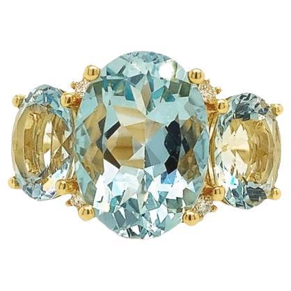 Lucea New York Aquamarine and Diamond Ring For Sale