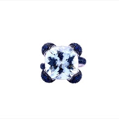 Lucea New York Bague aigue-marine et saphir