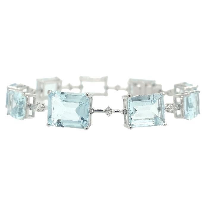 Lucea New York Aquamarine Diamond Bracelet