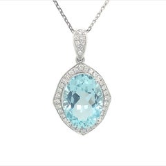 Lucea New York Aquamarine Diamond Pendant