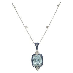 Lucea New York Aquamarine Diamond Sapphire Pendant