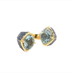 Lucea New York Aquamarin-, Saphir- und Diamantring