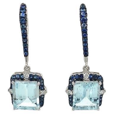 Lucea New York Aquamarine Sapphire Diamond Earrings For Sale