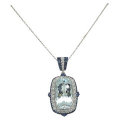 Lucea New York Aquamarine Sapphire Diamond Pendant