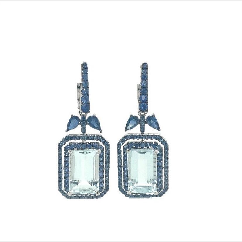 Contemporary Lucea New York Aquamarine Sapphire Earrings For Sale