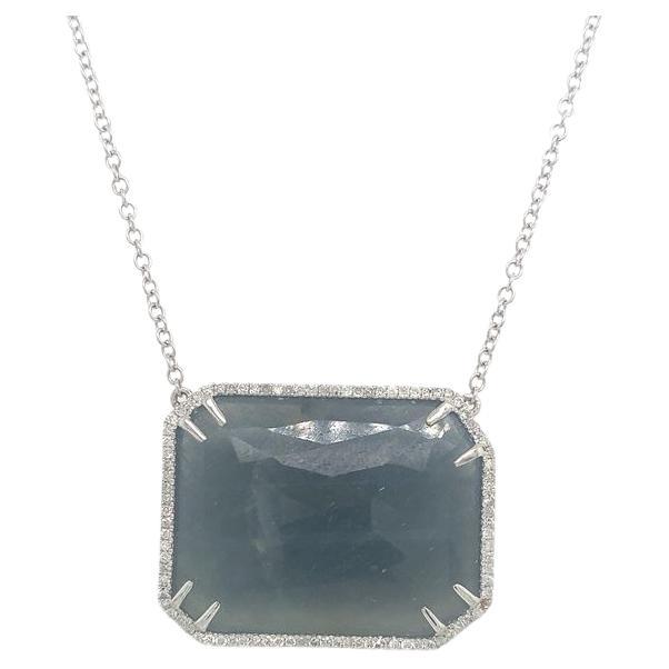 Lucea New York Blue Sapphire Diamond Necklace For Sale