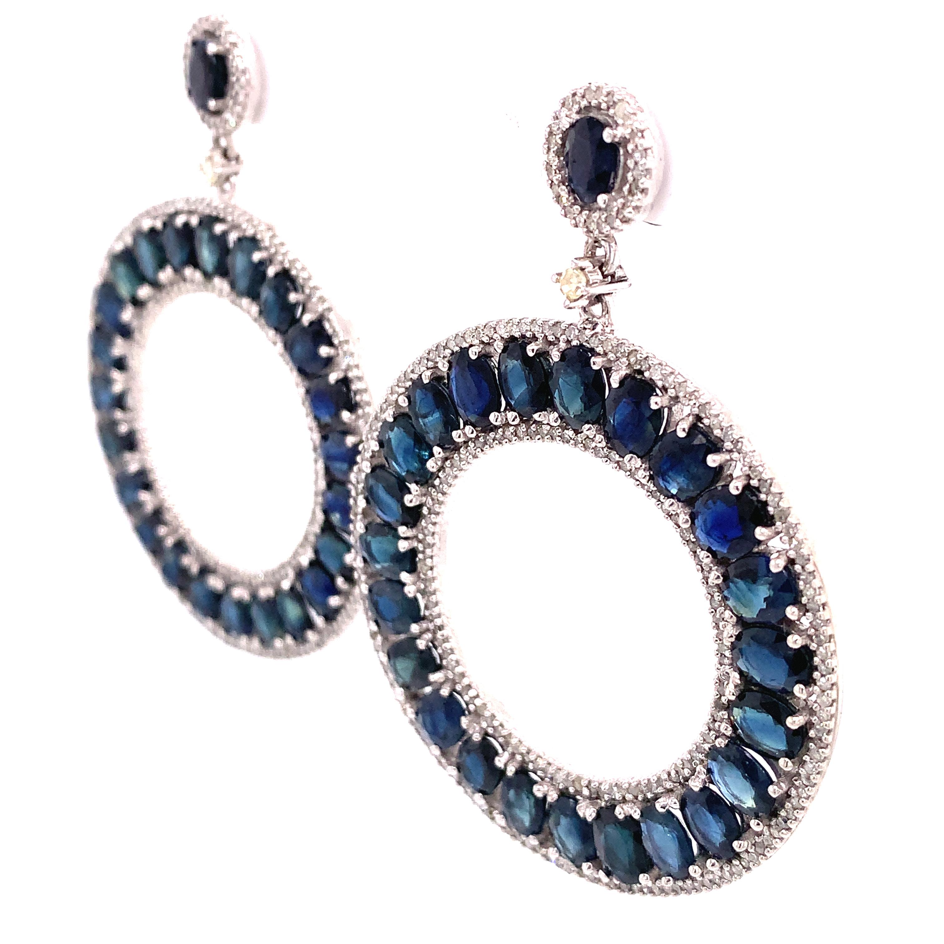 navy blue drop earrings