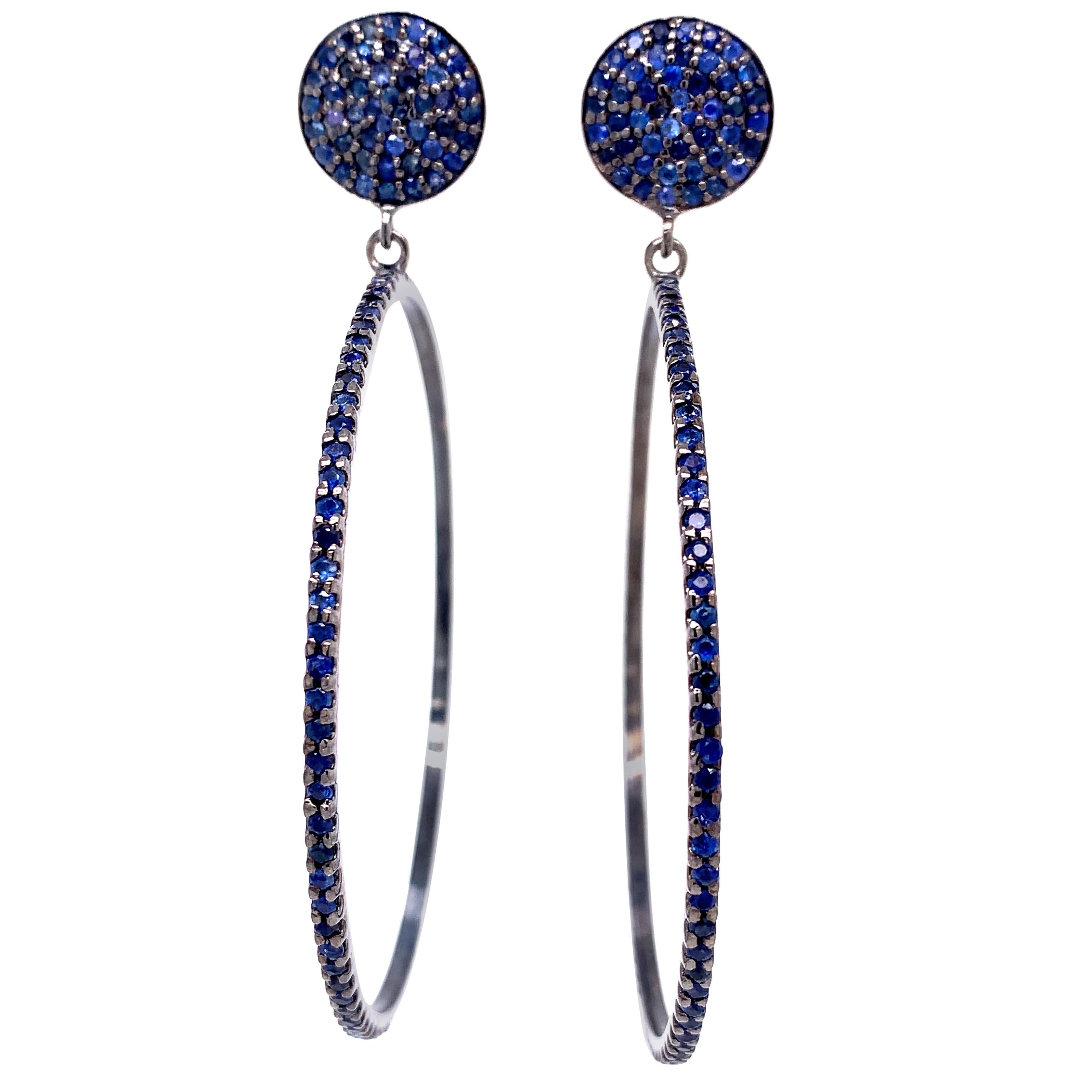 Lucea New York Blue Sapphire Hoop Earrings