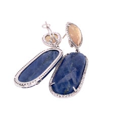 Lucea New York Blue & White Sapphire Statement Earrings