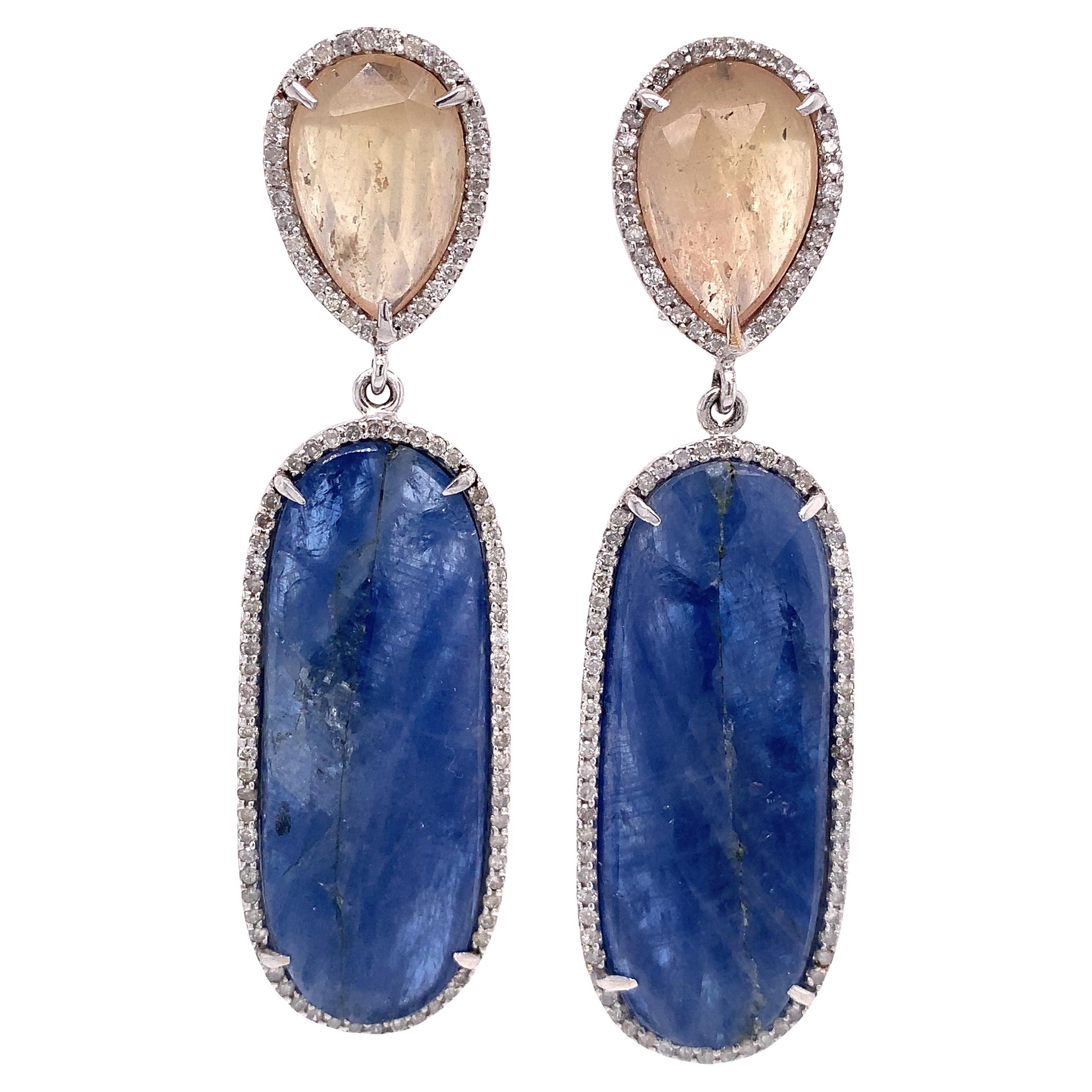 Lucea New York Blue & White Sapphire Statement Earrings For Sale