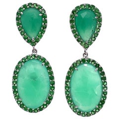 Lucea New York Chrysoprase and Tsavorite Garnet Drop Earrings
