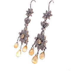 Lucea New York Citrine and Diamond Chandelier Earrings