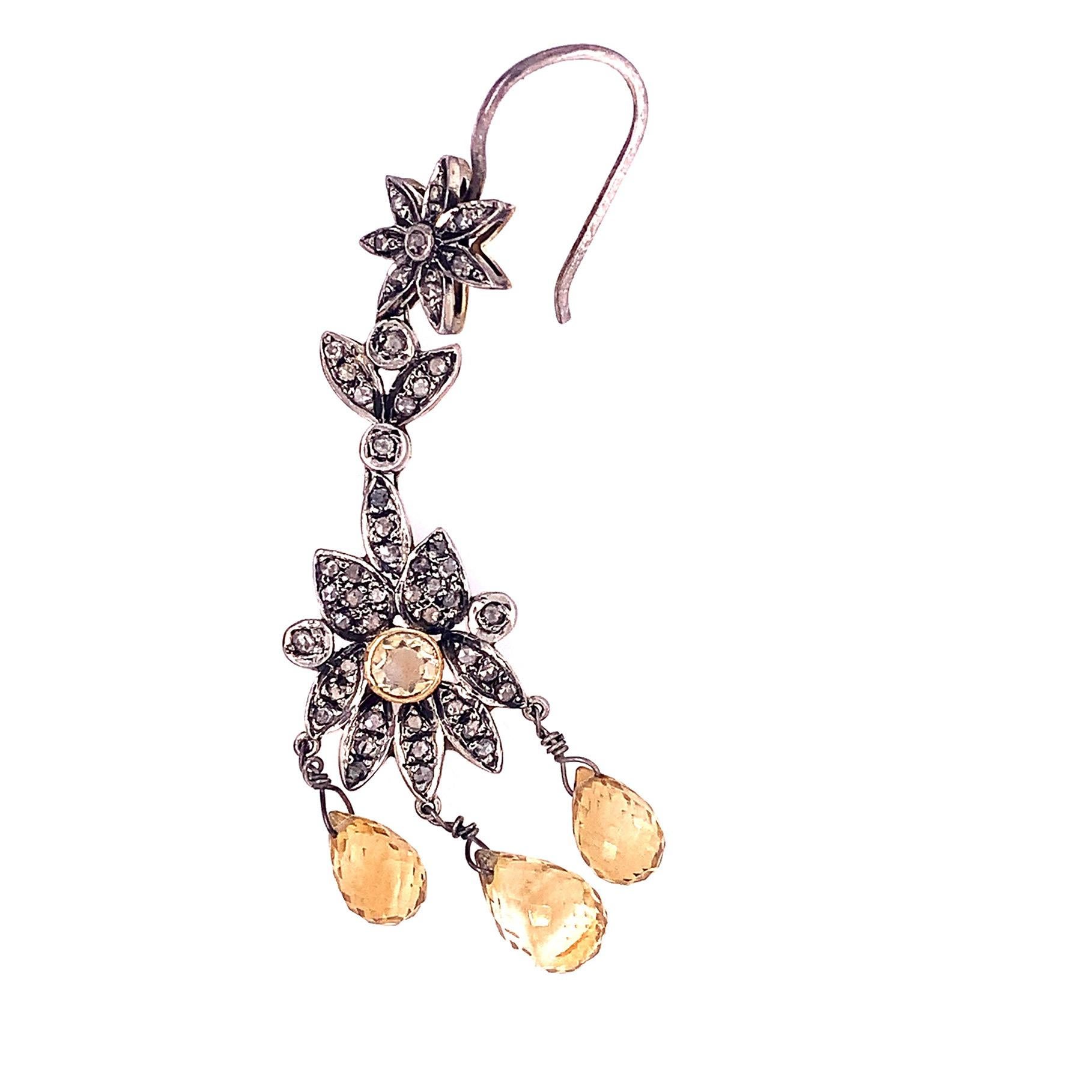 Contemporary Lucea New York Citrine and Diamond Chandelier Earrings For Sale