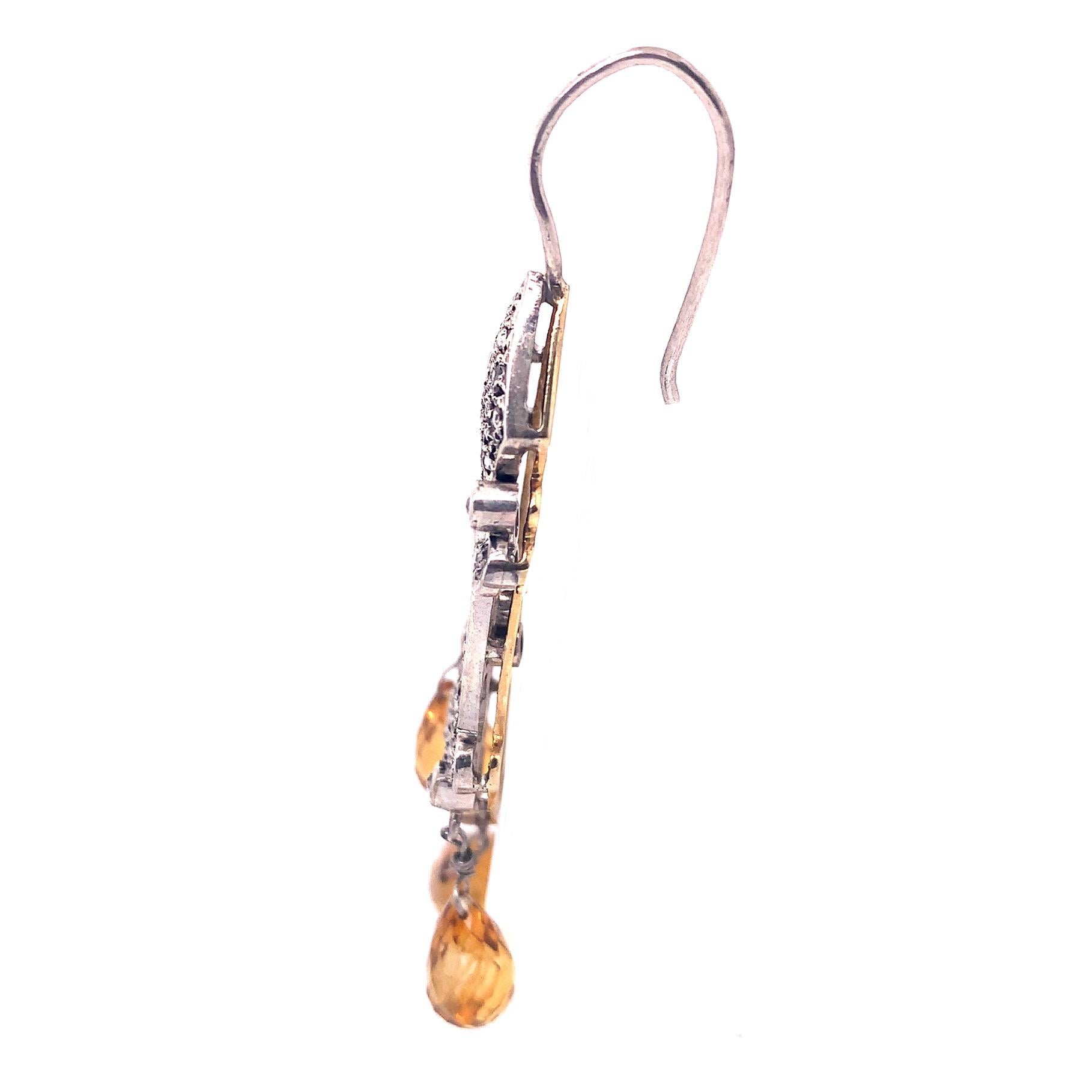 Contemporary Lucea New York Citrine and Diamond Chandelier Earrings For Sale