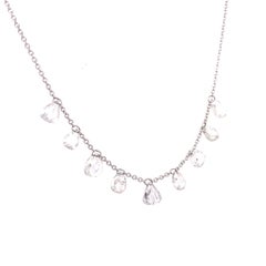 Lucea New York Dangling Diamond White Gold Fringe Necklace