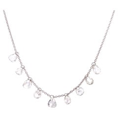 Lucea New York Dangling Diamond White Gold Fringe Necklace