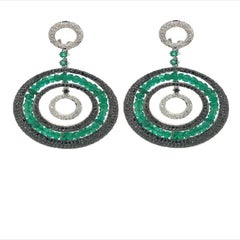 Lucea New York Diamond And Emerald Earrings