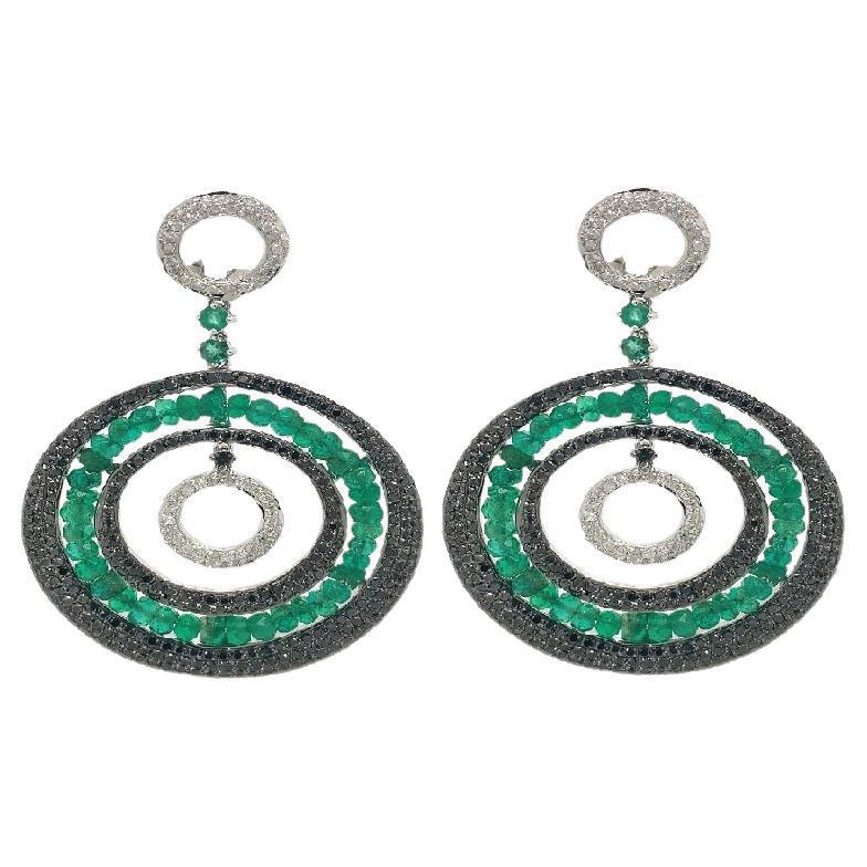 Lucea New York Diamond And Emerald Earrings For Sale