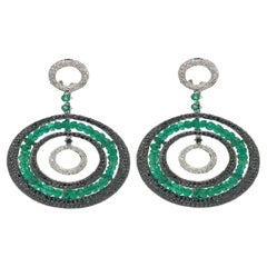 Lucea New York Boucles d'oreilles en diamants et émeraudes