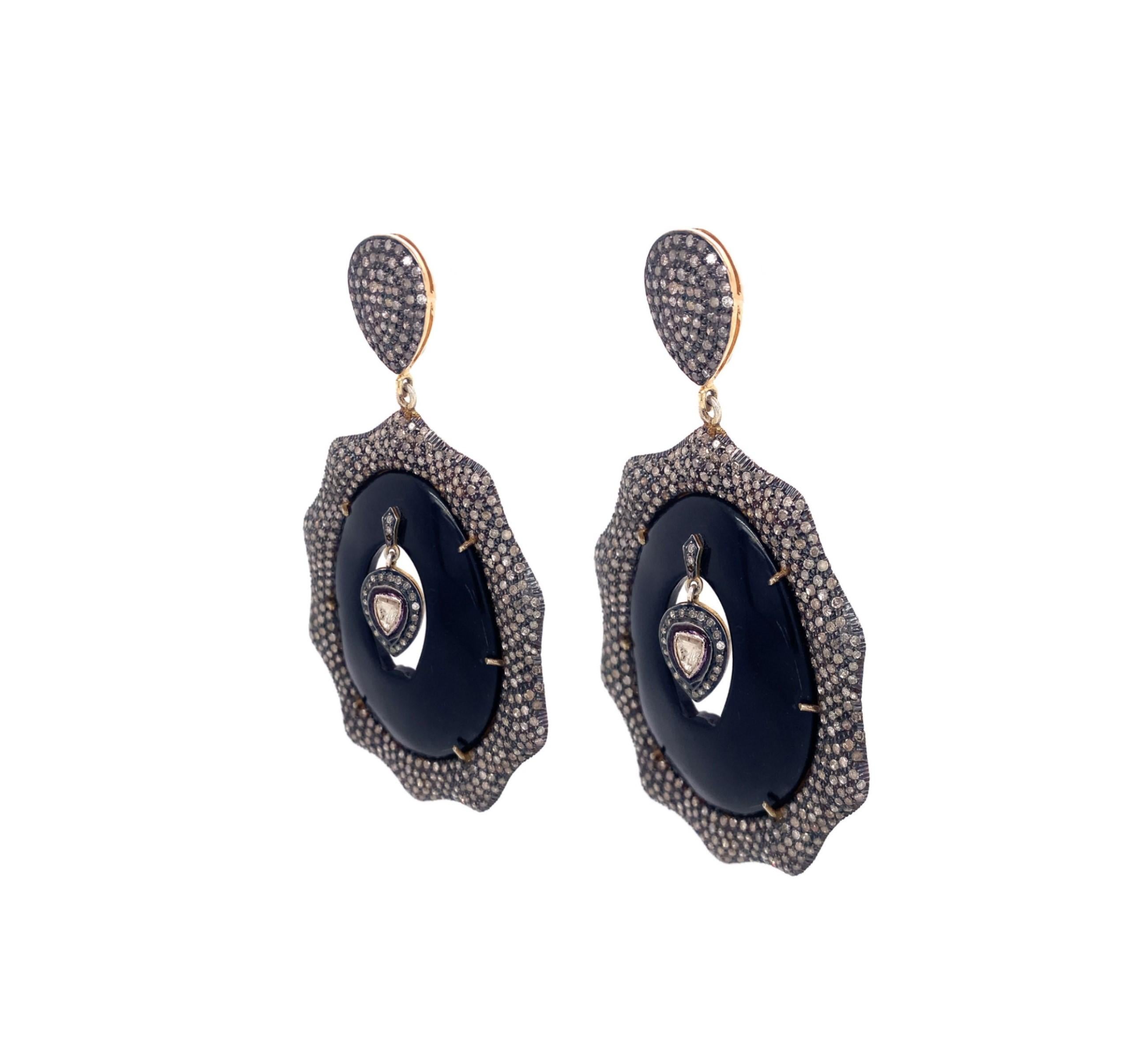 Contemporary Lucea New York Diamond and Enamel Statement Earring For Sale