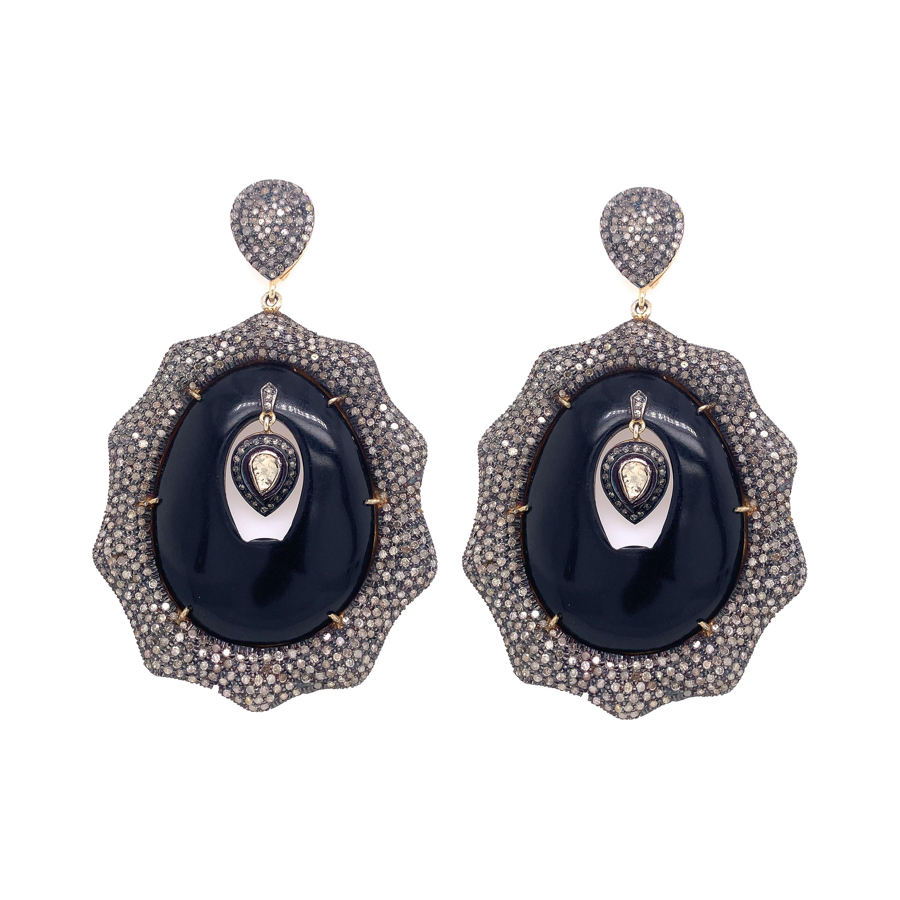 Lucea New York Diamond and Enamel Statement Earring