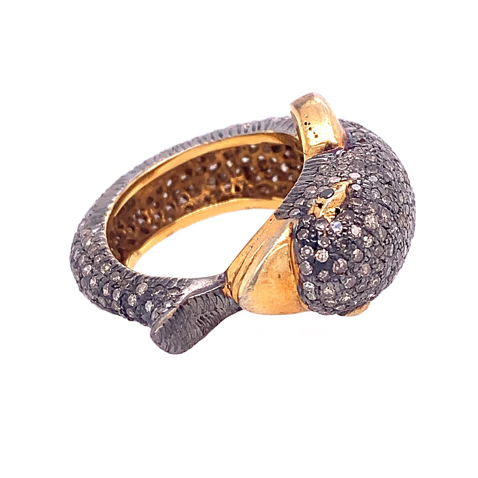 Contemporary Lucea New York Diamond Dolphin Ring For Sale