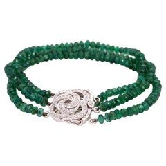 Lucea New York Diamond & Emerald Beaded Bracelet