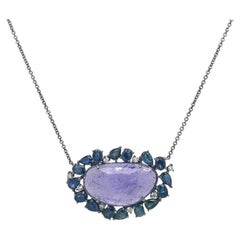 Lucea New York Diamond Tanzanite and Blue Sapphire Necklace