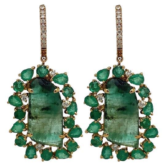 Lucea New York Emerald and Diamond Earrings For Sale