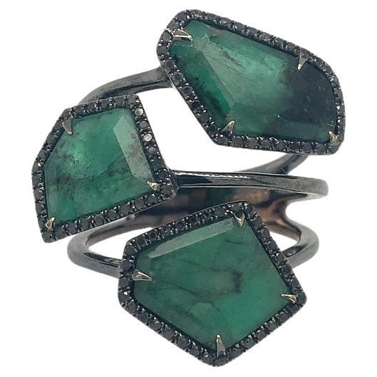 Lucea New York Emerald and Diamond Ring For Sale