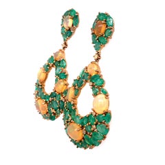 Lucea New York Emerald and Opal Dangle Earrings