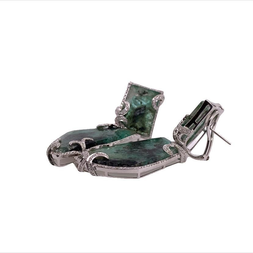 Lucea New York Emerald & Diamond Earrings For Sale 1