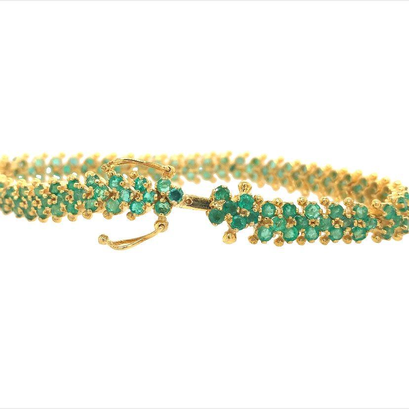 Contemporary Lucea New York Emerald Silver Bracelet For Sale