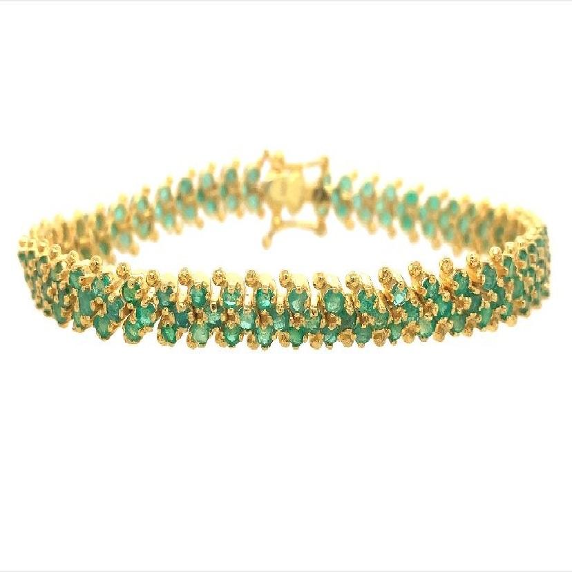 da uomo o donna Lucea New York Bracciale in argento con smeraldo in vendita