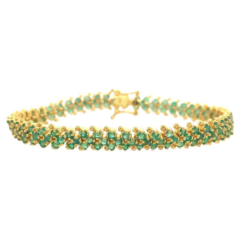 Lucea New York Emerald Silver Bracelet For Sale