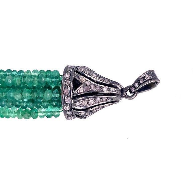 Bead Lucea New York Emerald Tassel Pendant For Sale