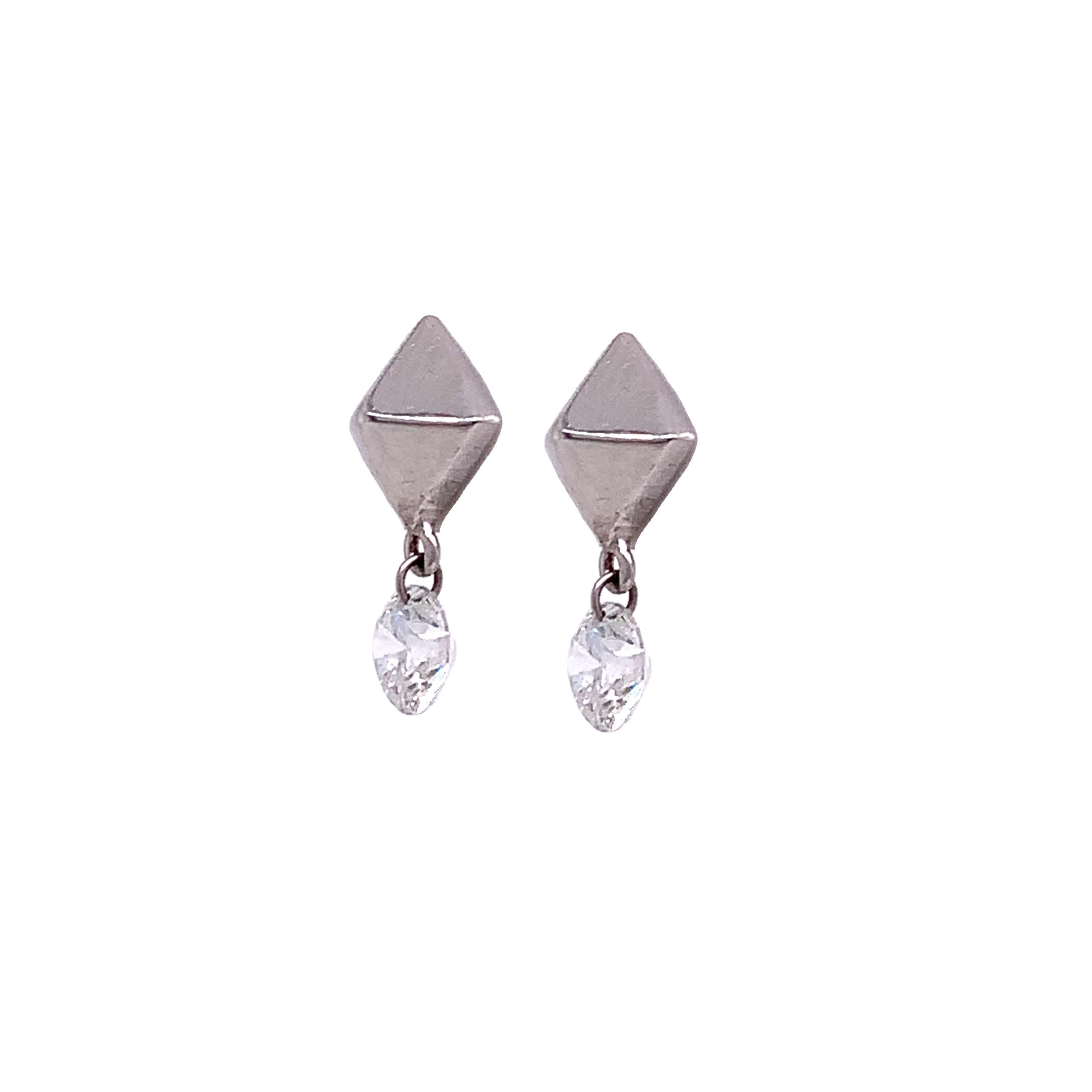 Contemporary Lucea New York Gold and Diamond Earrings For Sale